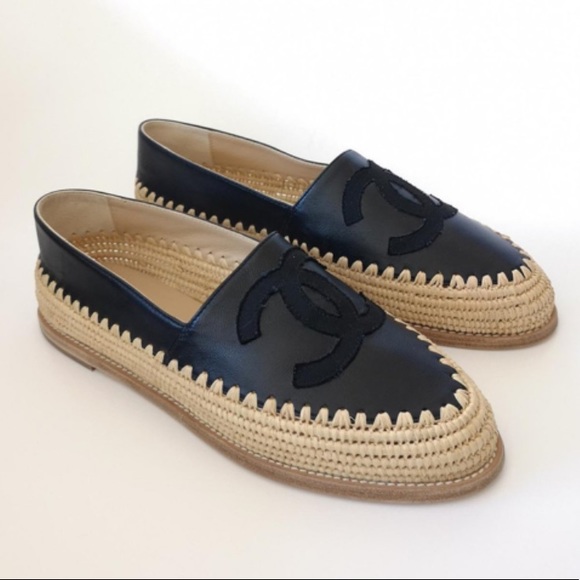 chanel grosgrain espadrilles